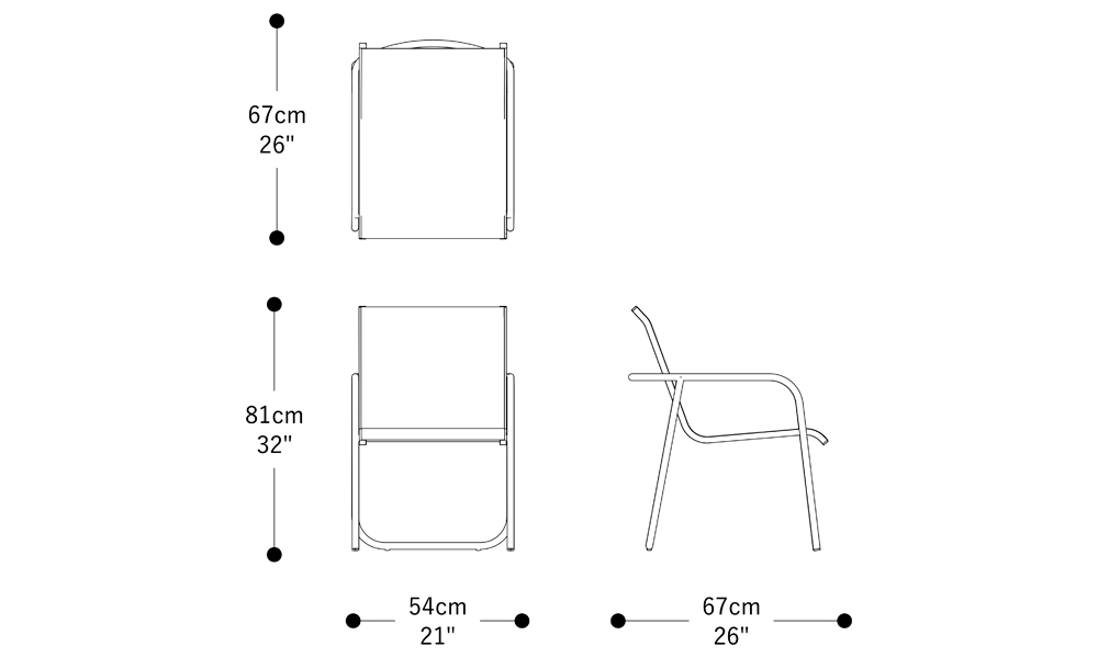 Image of the main dimensions of the product